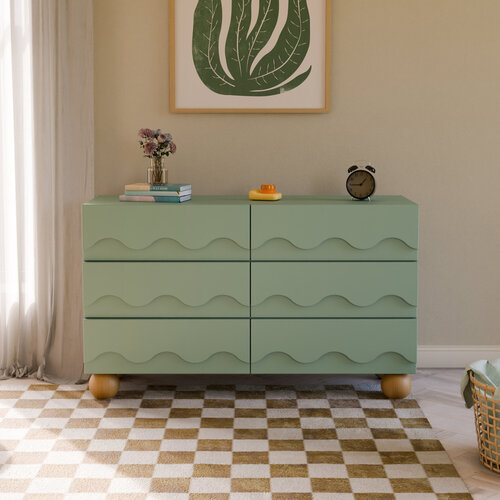BABYLETTO KIDS Babyletto Lido Wave 6-Drawer Wide Dresser (56")