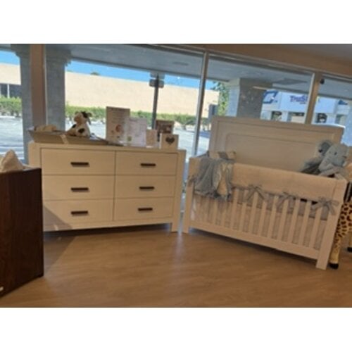 Toscano in White Crib + Dresser Floor Sample Sale 30% Off