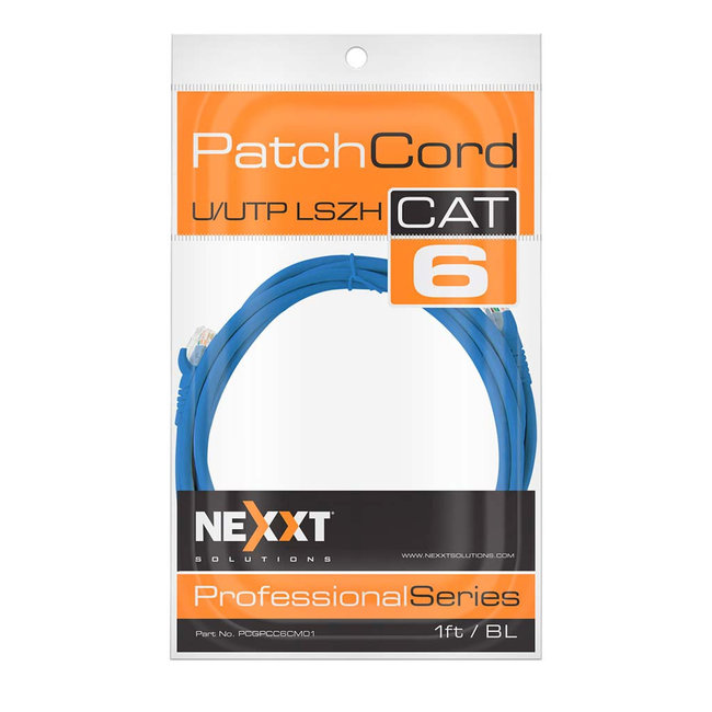 Nexxt Cat 6 Patch Cable 3ft Blue 100% Copper
