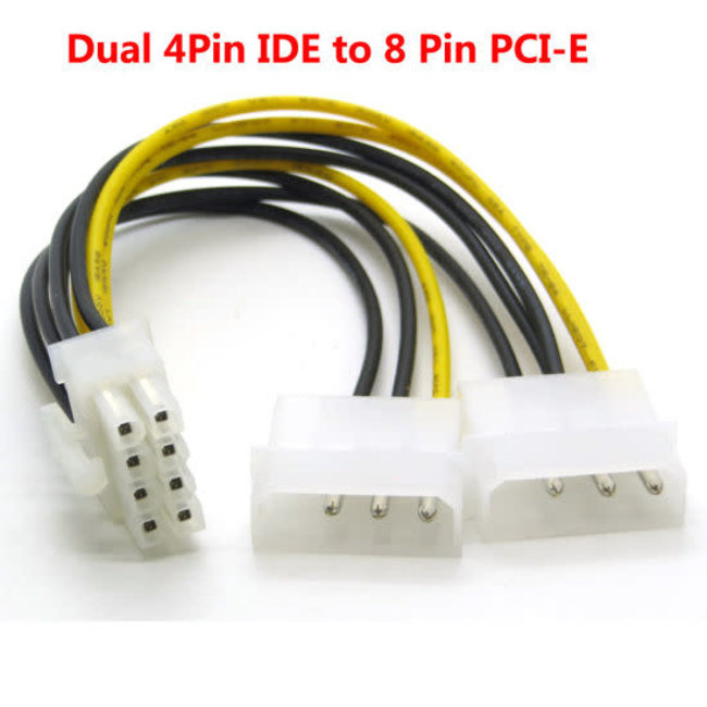 8 Pin to Dual Molex Power Cable