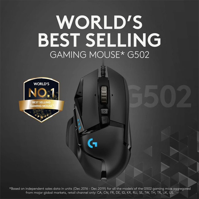 Logitech Gaming Mouse G502 HERO Wired Optical 910-005469