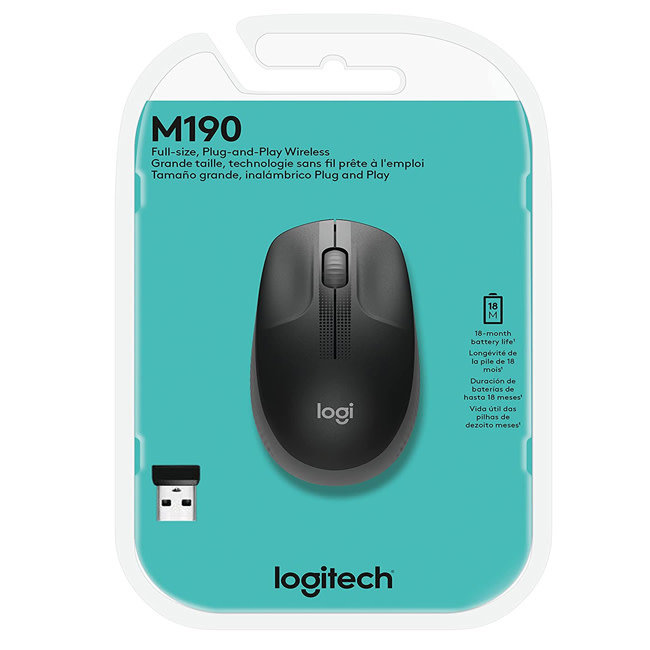 Logitech M190 Wireless Mouse Charcoal 910-005902