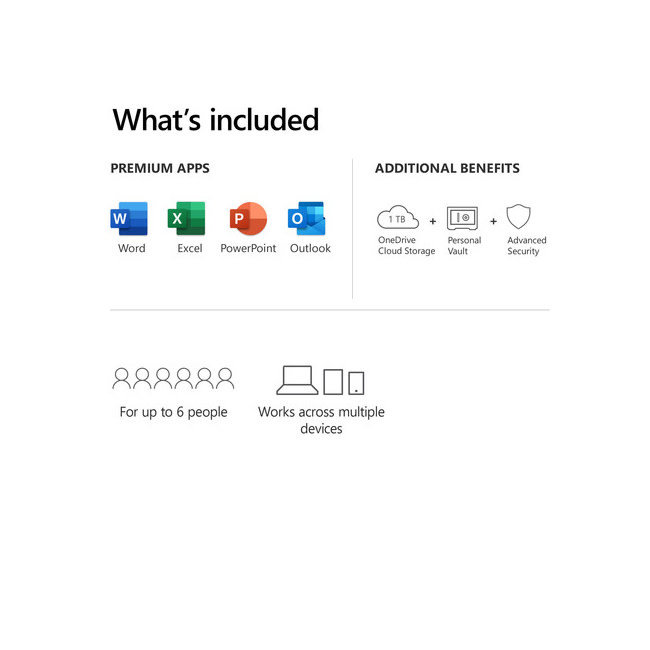 Microsoft Office 365 Family 6 Pcs 12 Months DLC