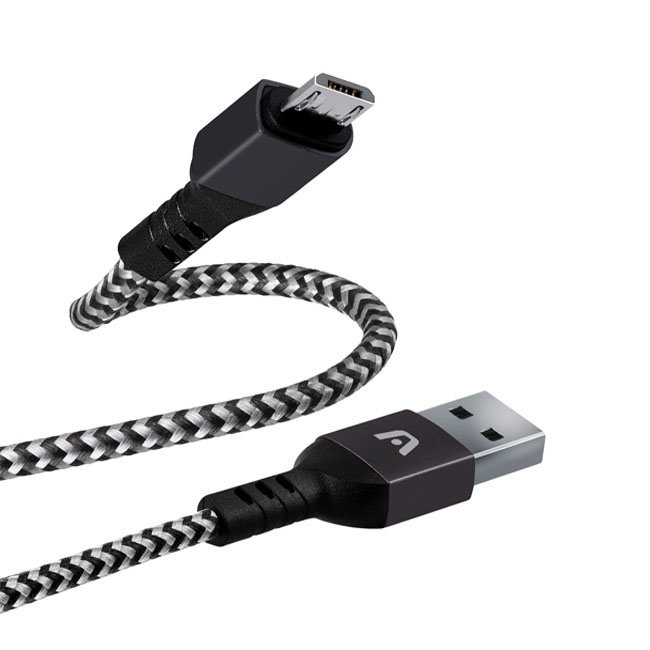 ARGOM Dura Form Micro USB Cable Braided 6ft  ARG-CB-0021BK