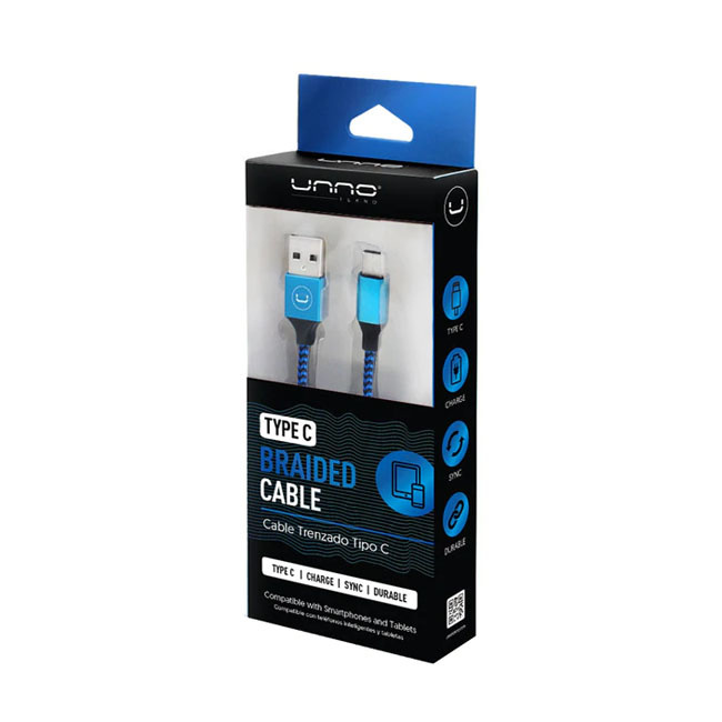 UNNO Tekno Type C Braided Cable Charge / Sync - Super Technologies Limited