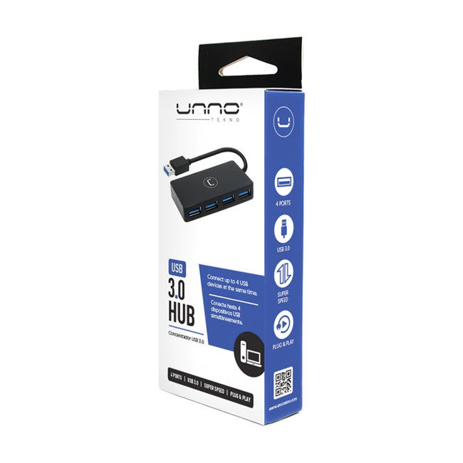 UNNO Tekno USB 3.0 4 Port HUB HB1011BK