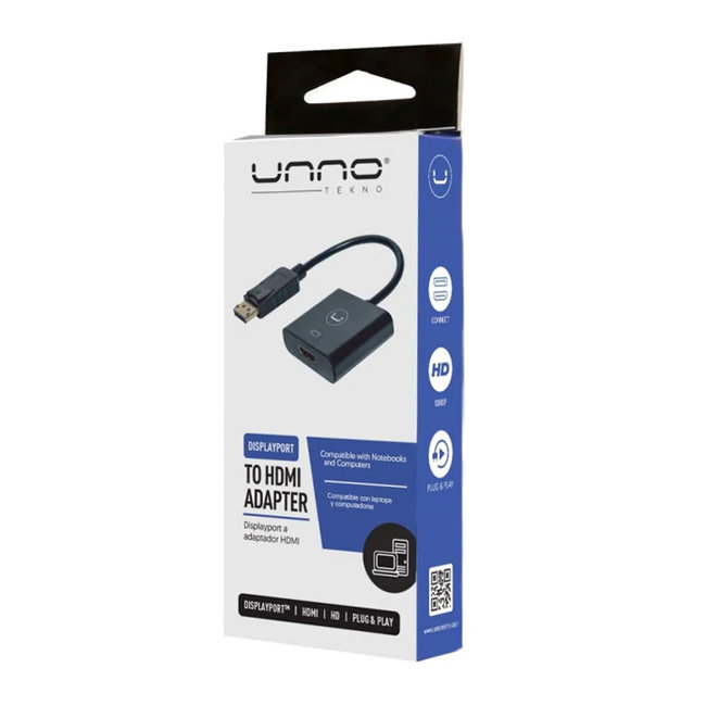 UNNO Tekno Display Port to HDMI Adapter AD3004BK