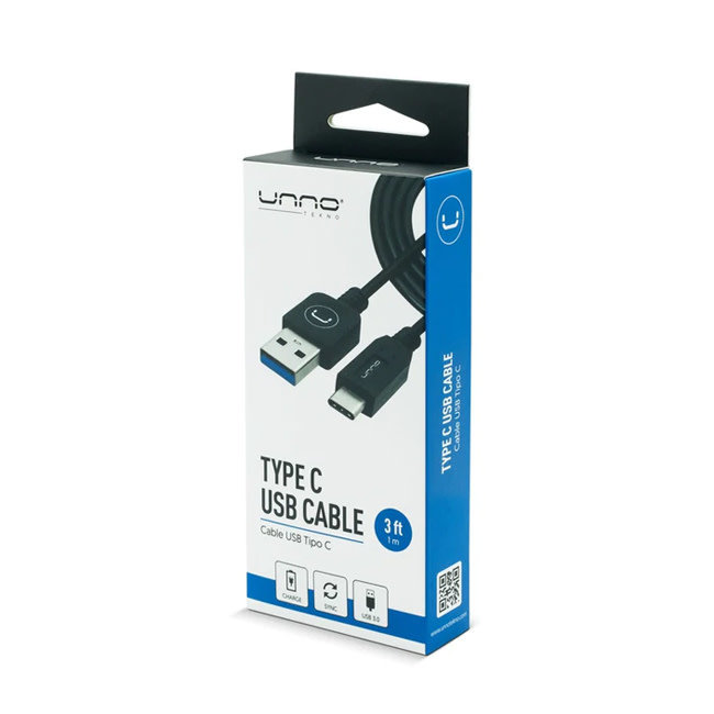 UNNO Cable Type-C USB 3.0 1.5m / 5ft - CB4054BK
