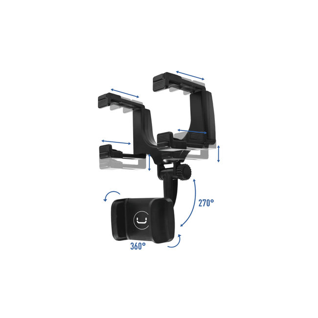 UNNO Cell Phone Holder for Rear View Mirror - CH3008BK