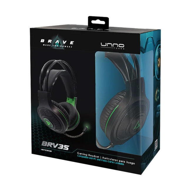 UNNO Headset Gaming Brave BRV35 USB w/MIC - HS7235GN