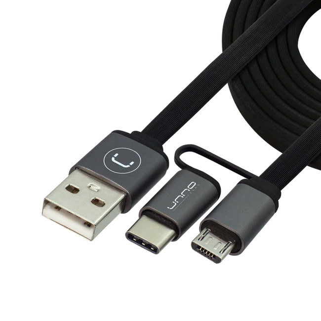 UNNO Cable 2-in-1 Type C & Micro USB 1m / 3ft - CB4056GY