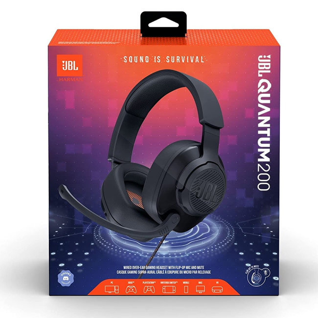 JBL Quantum 200 Gaming Headset Wired Over Ear 3.5mm