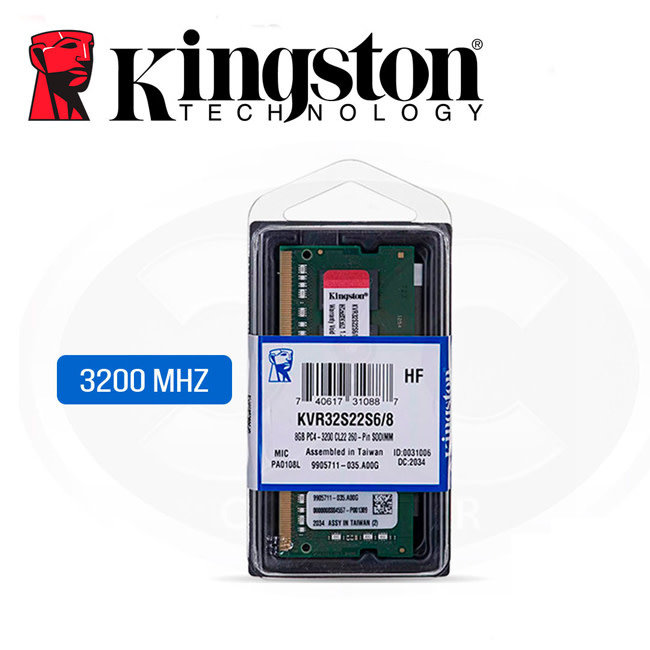 Kingston 8GB DDR4 PC4-3200 CL22 SODIMM Laptop RAM