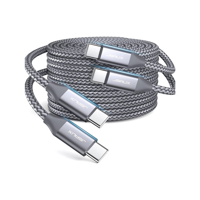 Jsaux USB Type C to USB Type C Cable 3Ft 60W/3A Braided