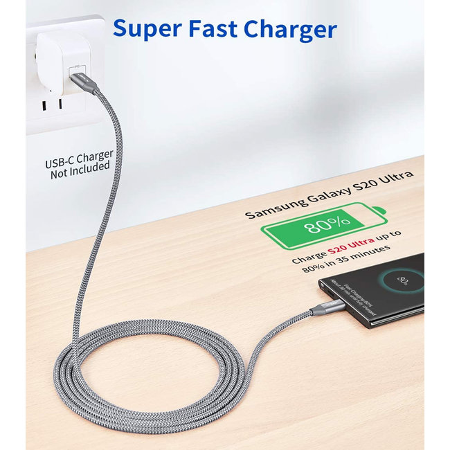 Jsaux USB Type C to USB Type C Cable 3Ft 60W/3A Braided