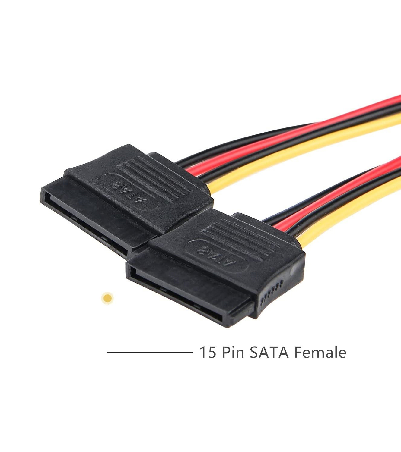 SATA Power Splitter, 3 Pack 15 Pin SATA Male to Dual 15 Pin Female