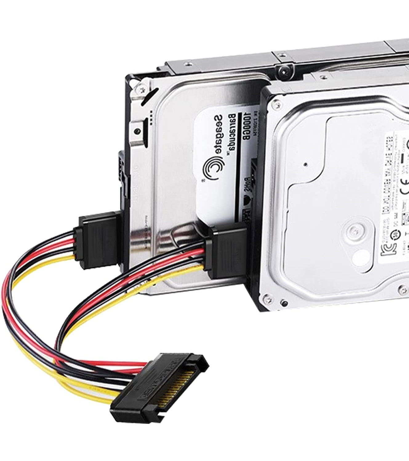 SATA Power Splitter, 3 Pack 15 Pin SATA Male to Dual 15 Pin Female