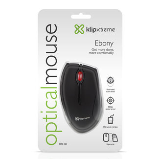 KlipX Klipx USB Optical Mouse Ebony KMO-104