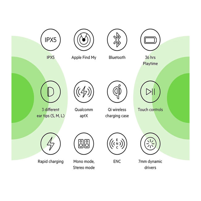 Belkin True Wireless Headphones Soundform AUC002GlBK