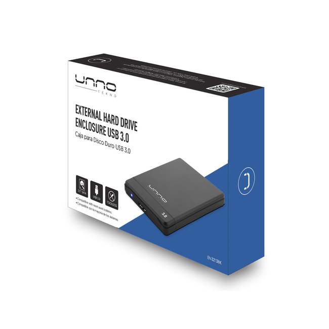 UNNO Hard Drive External Enclosure USB 3.0 - EN3213BK