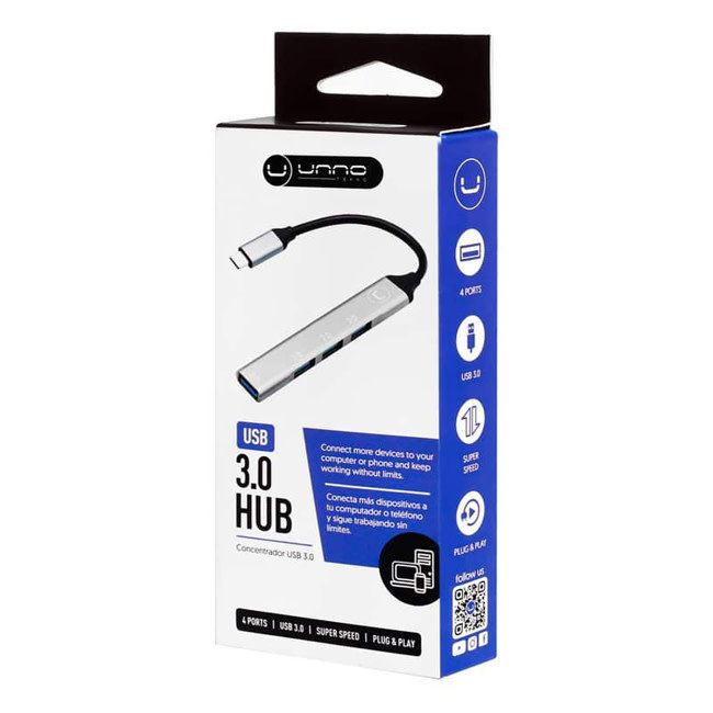 UNNO Hub 4-Ports USB 3.0 x 1 & USB 2.0 x 3 - HB1013SV