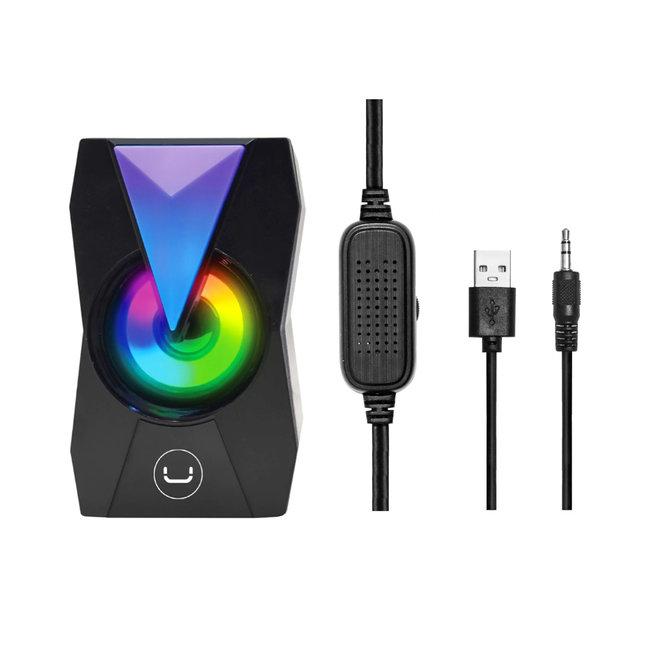 UNNO Desktop Speakers Icon USB 2.0 - Black LED - SP9013BK