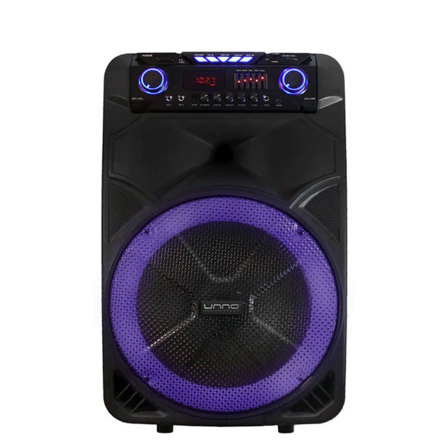 UNNO Speaker SoundWave 25 Pro Trolley 15" 7Ah Bat, Wireless MIC - SP9428BK