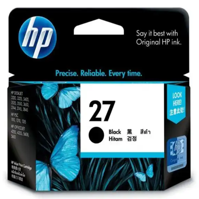 HP 27 Black Ink Expired (Working) No Warranty