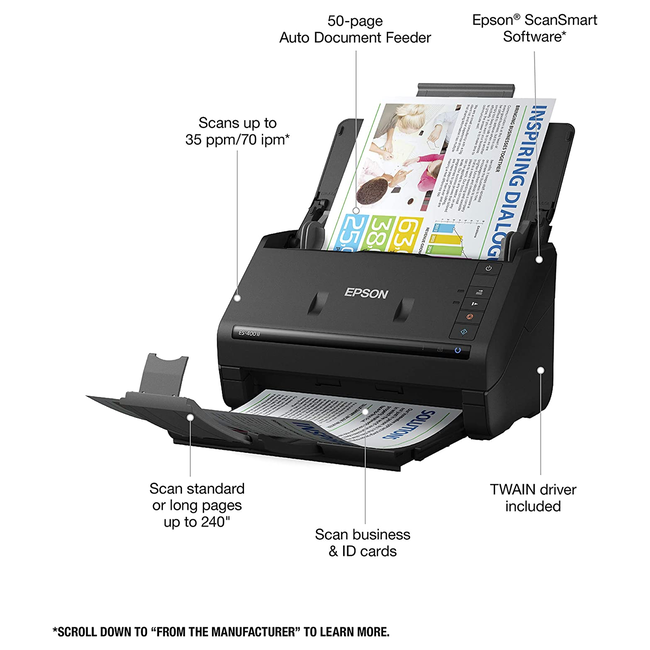 Epson Workforce ES-400II Document Scanner Duplex