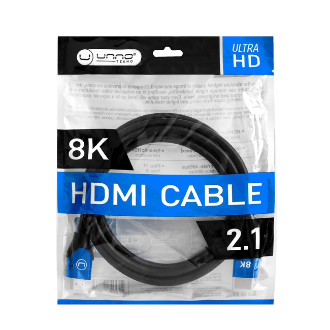 UNNO Cable HDMI 2.1 8K 1.8m / 6ft - CB4227BL