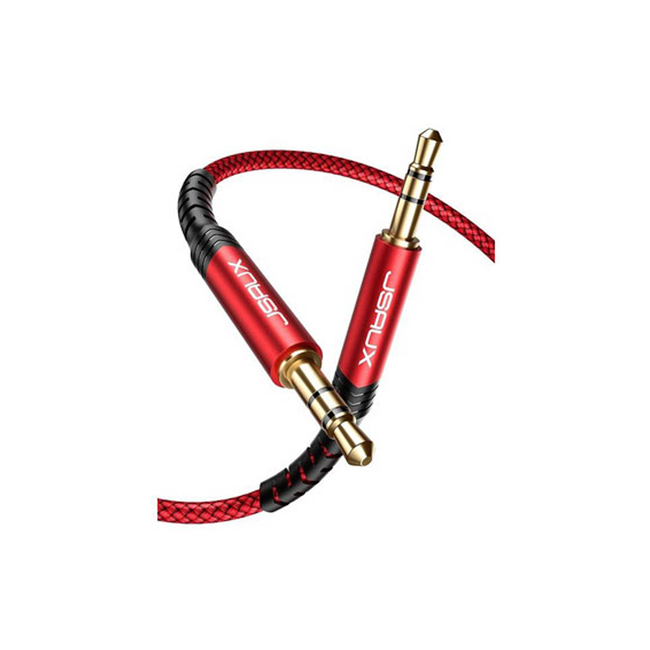 Jsaux 3.5mm to 3.5 Auxiliary Cable 3m Red Braided