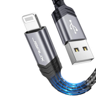 JSAUX Jsaux USB-A to Lightning M/M Cable 1.8M Grey Braided