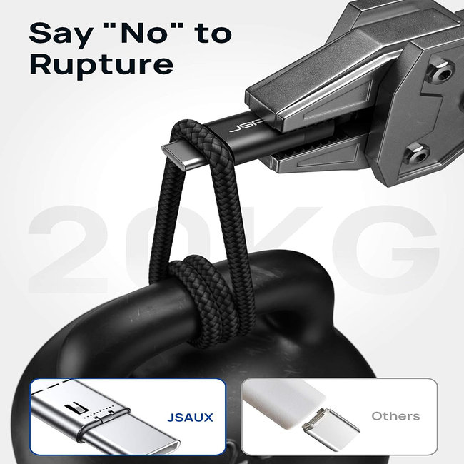 Jsaux USB-C to USB-A Cable M/M 2M Black Braided