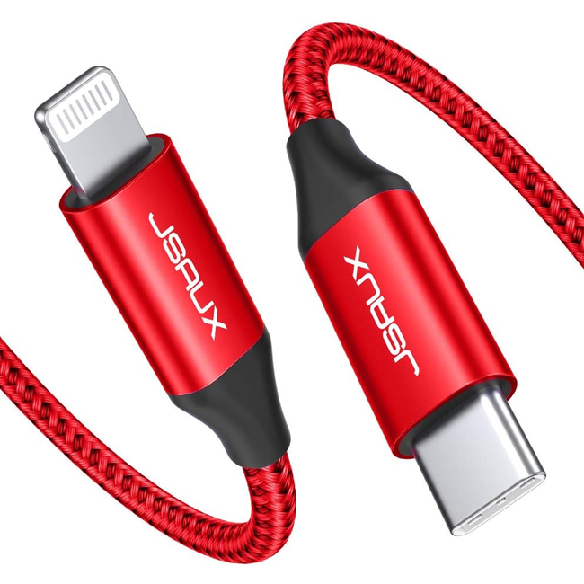 Jsaux USB-C to Lightning Cable 1.8M Red Braided