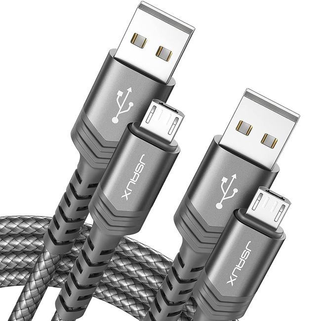 Jsaux USB A to Micro USB M/M Cable 2M Grey Braided