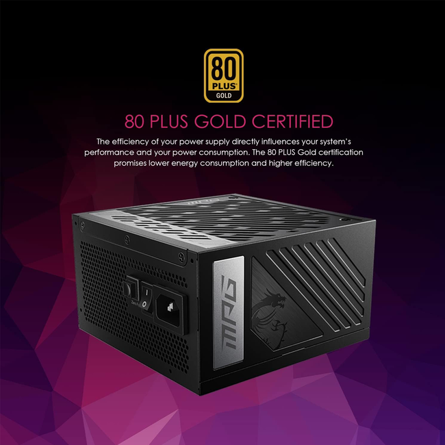 MSI 850W Power Supply 80 Plus Gold MPG A850G PCIE5