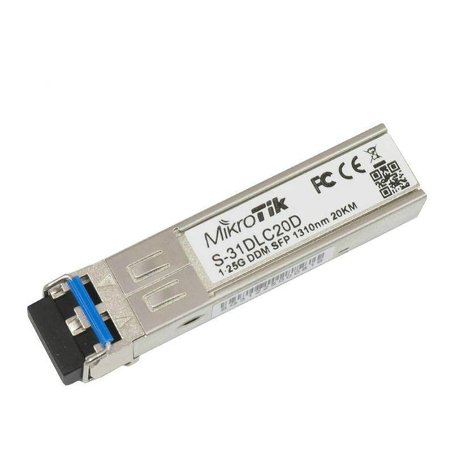 Microtik SFP Transceiver Dual LC Fiber Single Mode 1310nm S-31DLC20D