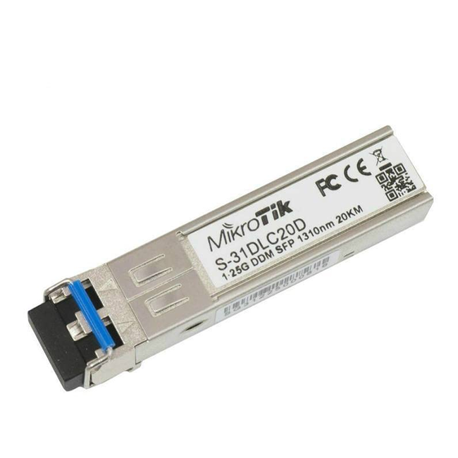 Mikrotik SFP Transceiver Dual LC Fiber Single Mode 1310nm S-31DLC20D
