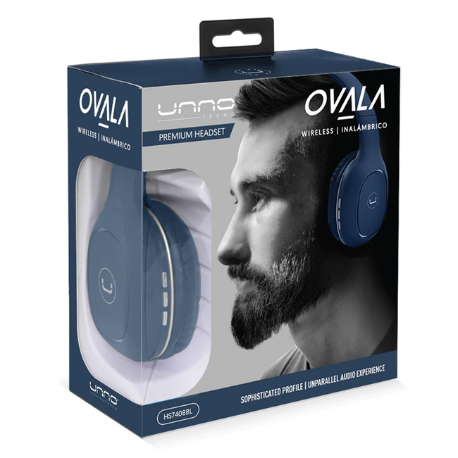 UNNO Bluetooth Headset Ovala with MIC - Blue - HS7408BL
