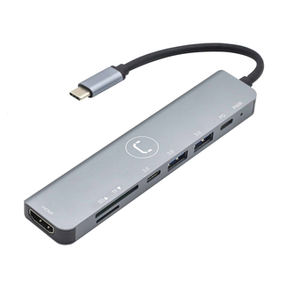 UNNO UNNO Hub Type C 7 in 1 HDMI + 1-USB C 3.0 + 2-USB A 3.0 + SD/SD + PD - HB1107SV