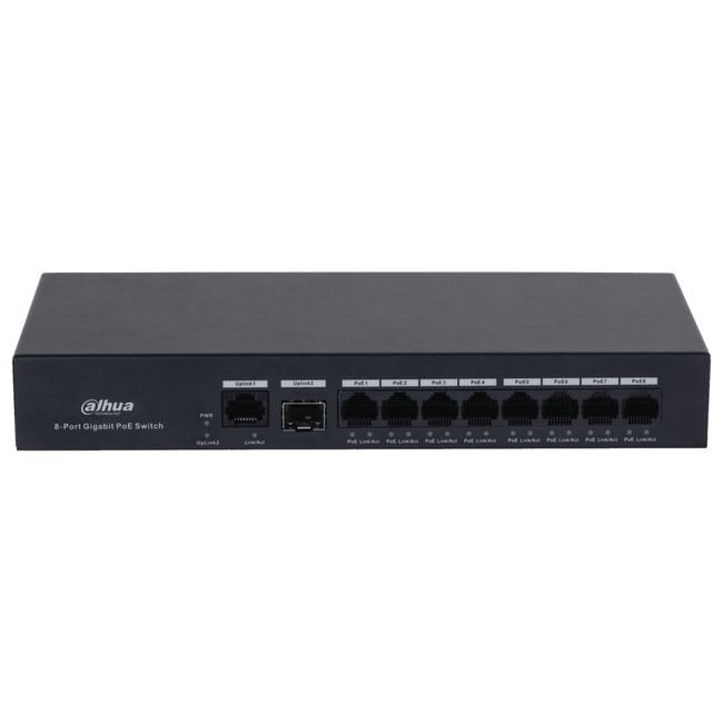 DAHUA DAHUA 10-Port Economical Gigabit Switch with 8-Port PoE & SFP DH-PFS3110-8GT-65