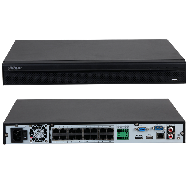 DAHUA 16CH 1U 16PoE 2HDDs WizSense Network Video Recorder DHI-NVR4216-16P-EI