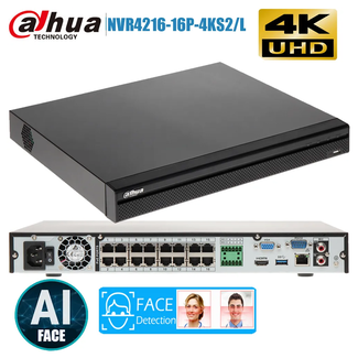 DAHUA DAHUA 16ch NVR 16POE 2HDD's up to 8MP DHI-NVR4216-16P-4KS2/L