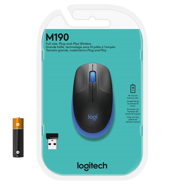 Logitech M190 Wireless Mouse Blue 910-005903