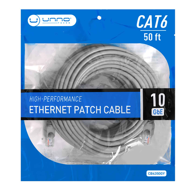 UNNO Cable Cat6 Ethernet Patch Cord 50ft - CB4350GY