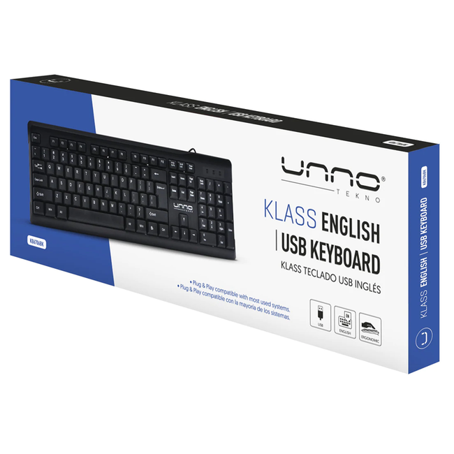 UNNO Keyboard Klass USB English - KB6706BK