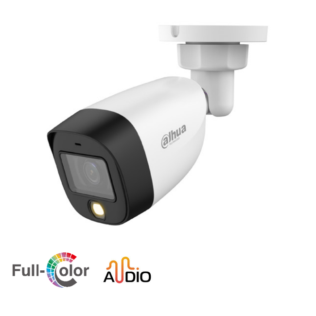 Dahua HD-CVI 5MP Full Colour Bullet Camera with Audio 2.8mm LED 20m DH-HAC-HFW1509CN-A-LED