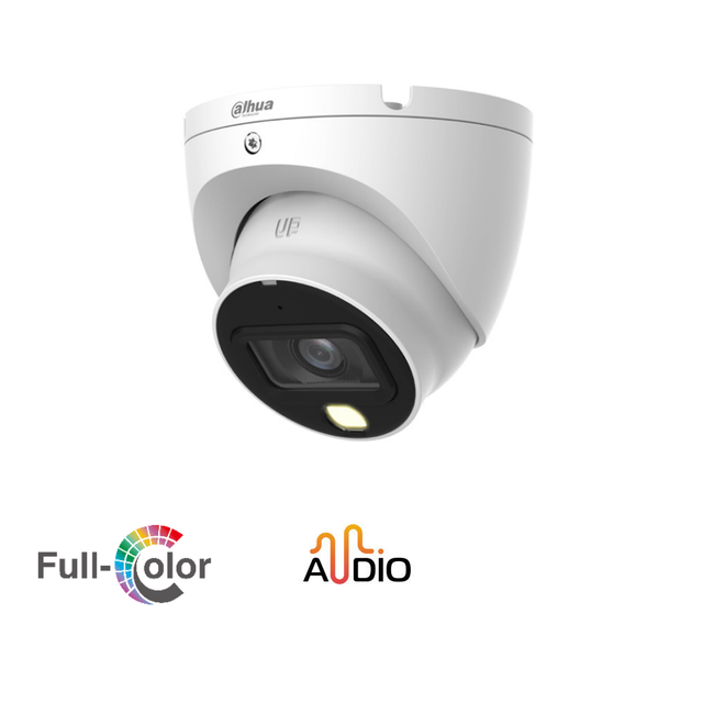 DAHUA 8MP Full Colour Dome Camera MIC 4K IP67 DH-HAC-HDW1809TLMN-A-LED