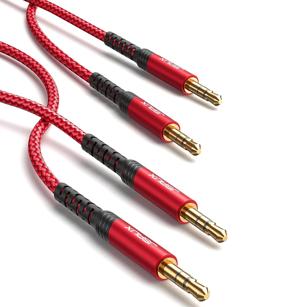 JSAUX Audio Red Cable to Male 2-Pack