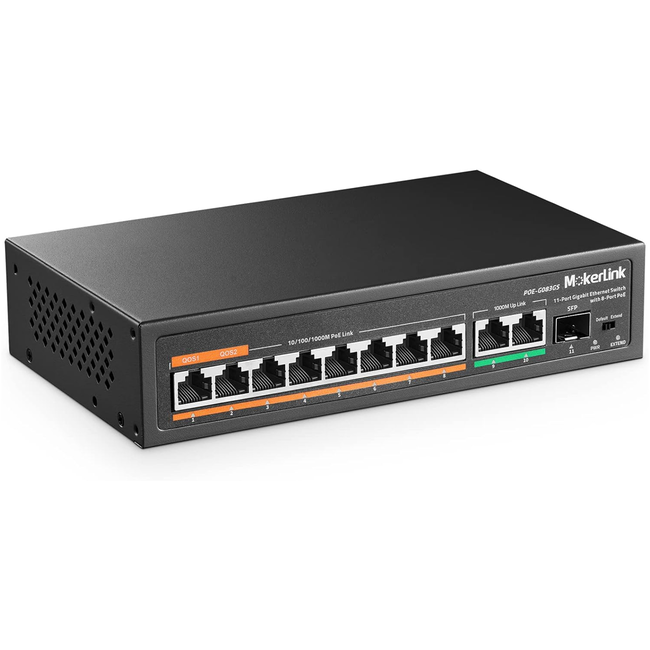 MokerLink 11 Port Gigabit POE Switch 1 SFP, 2 x Gbt Uplinks